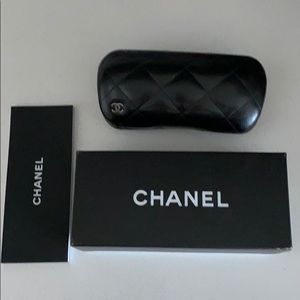 chanel quilted sunglasses case with box